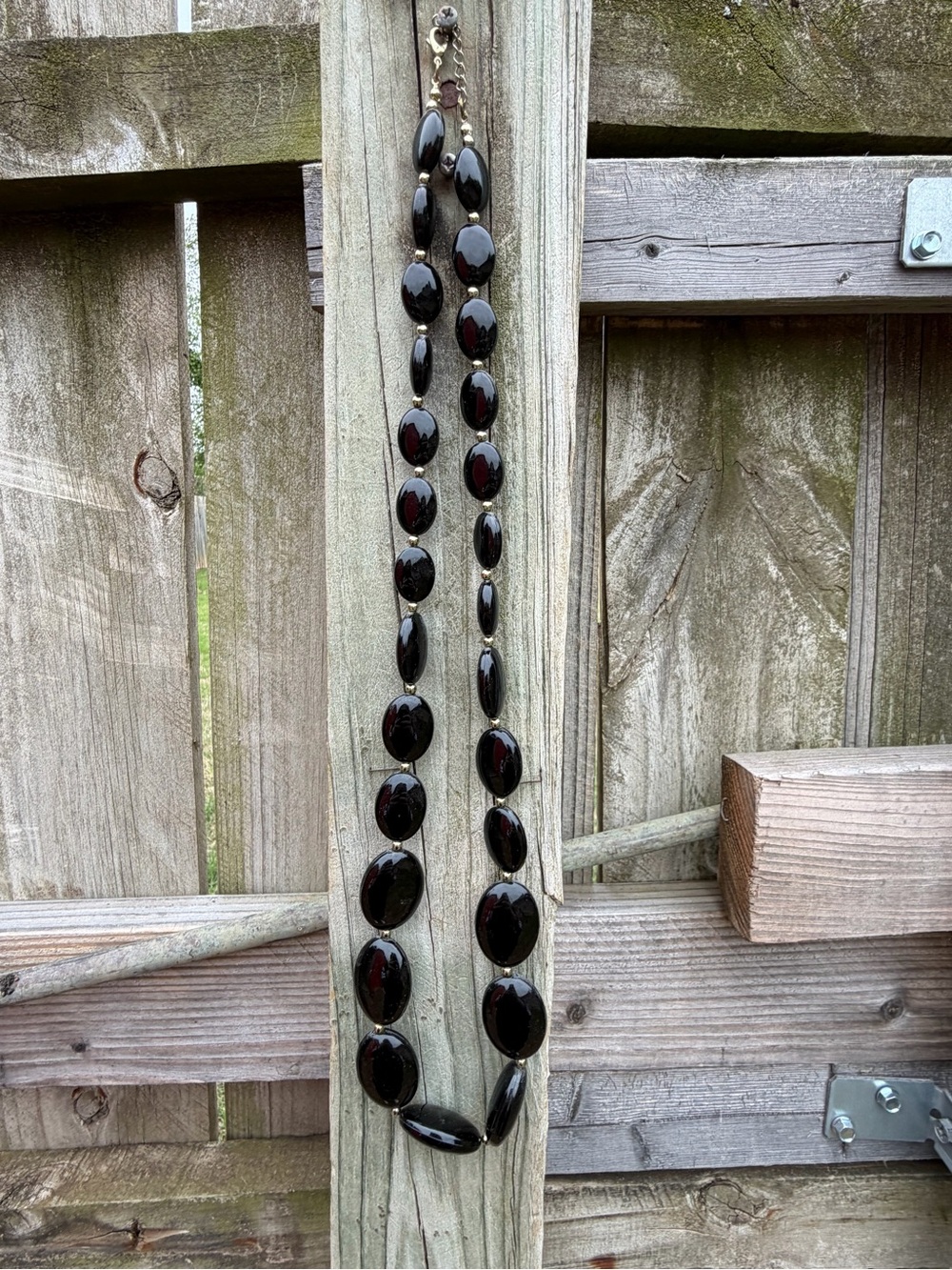 Black Beaded Statement Necklace